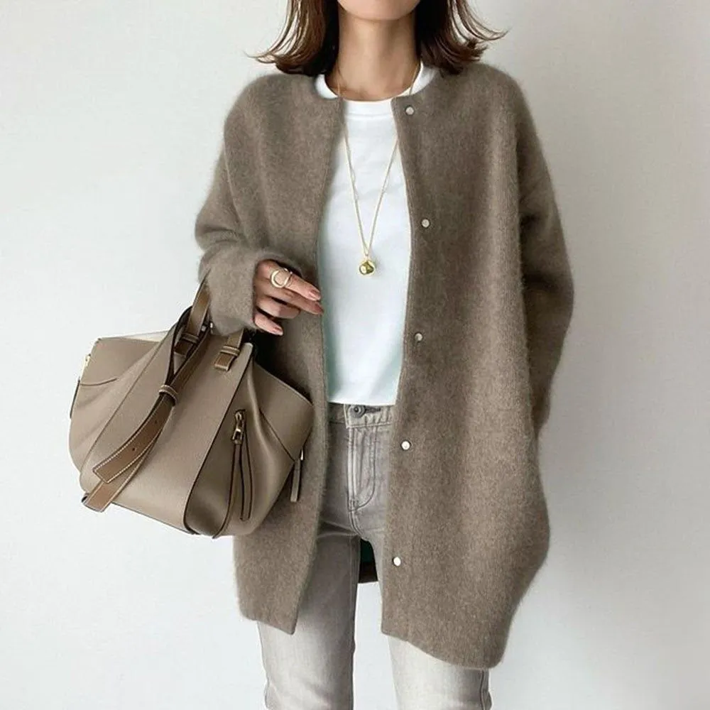 Amis | Langarm-Button-Front-Strickjacke