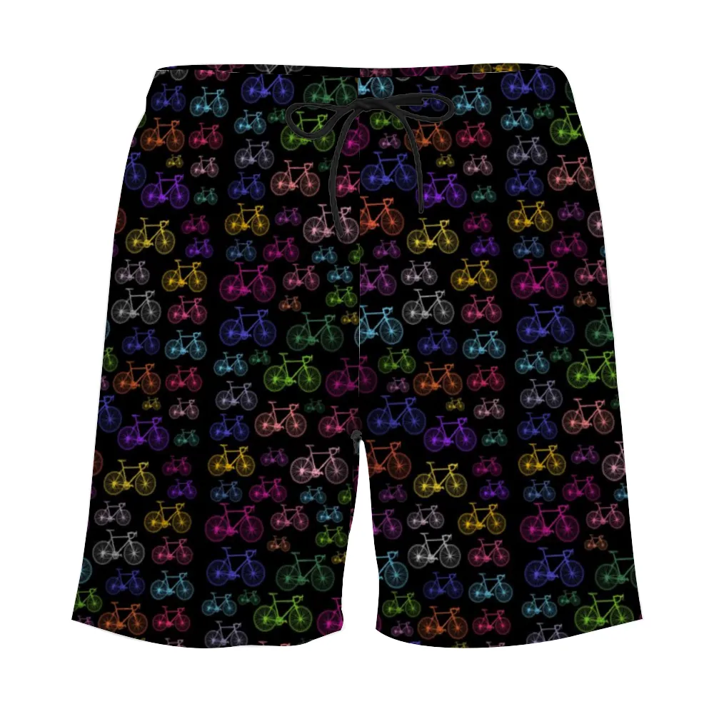 Bicycles Black Mens Double Layer Shorts with 4 Pockets up to 3 XL (FWS)