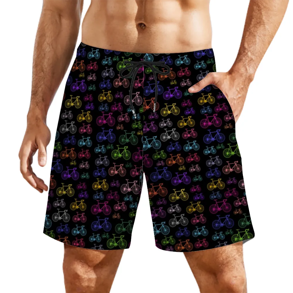Bicycles Black Mens Double Layer Shorts with 4 Pockets up to 3 XL (FWS)