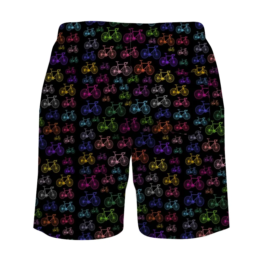 Bicycles Black Mens Double Layer Shorts with 4 Pockets up to 3 XL (FWS)