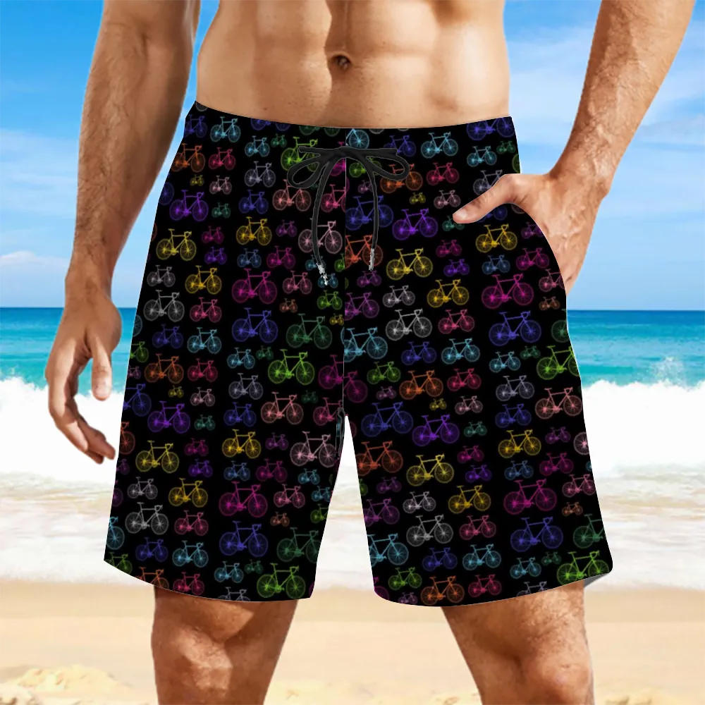 Bicycles Black Mens Double Layer Shorts with 4 Pockets up to 3 XL (FWS)