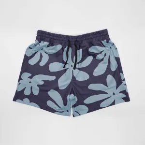 Blue Flowers Men's Casual Athletic Shorts