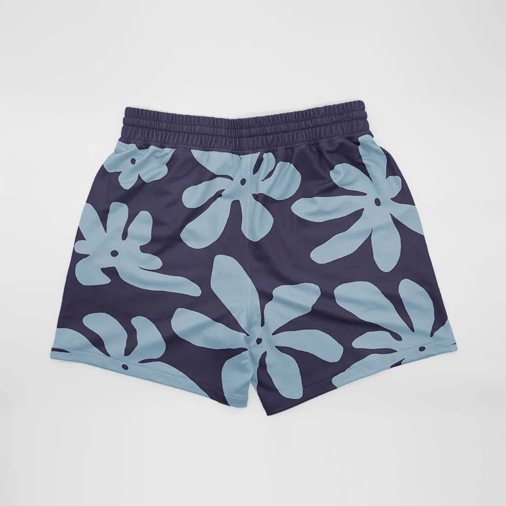 Blue Flowers Men's Casual Athletic Shorts