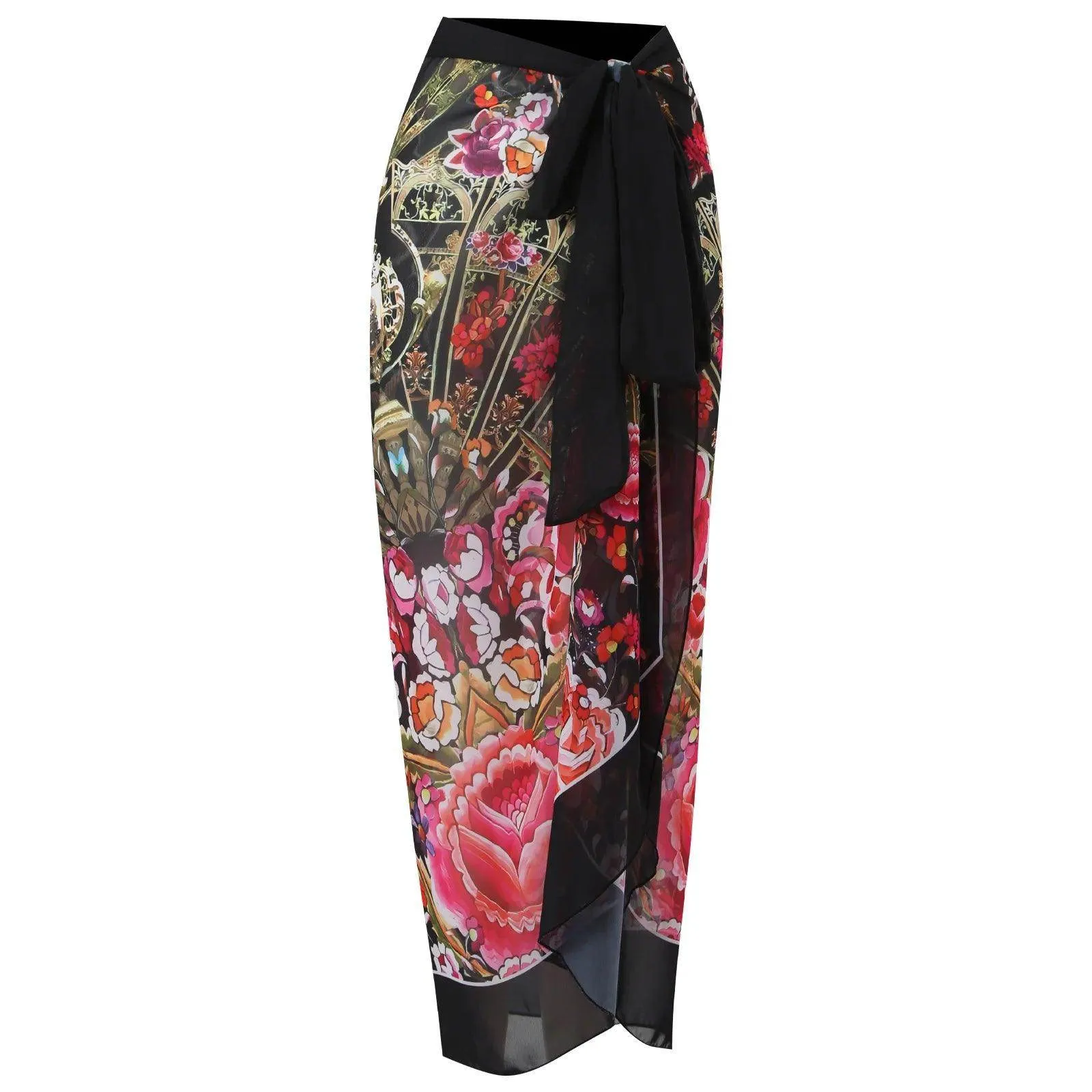 Bold Floral Womens Backless Bathing Suit