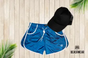 Bundle Sky Blue Mens Swimming Shorts   Black Hat BW02SBB