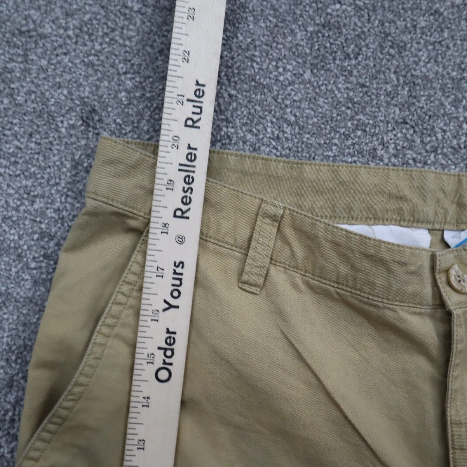 Columbia Mens Casual Chino Shorts Flat Front Mid Rise Pockets Tan Size W34XL10