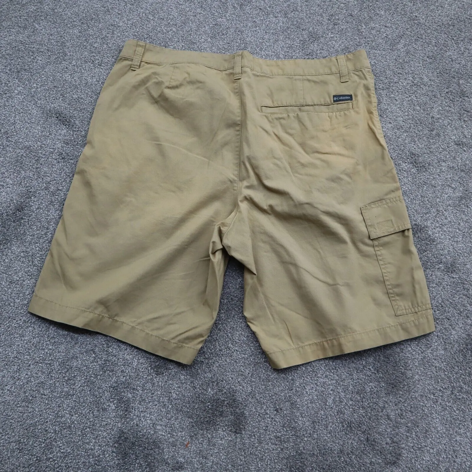 Columbia Mens Casual Chino Shorts Flat Front Mid Rise Pockets Tan Size W34XL10