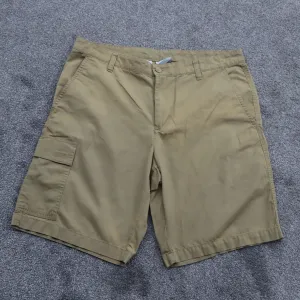 Columbia Mens Casual Chino Shorts Flat Front Mid Rise Pockets Tan Size W34XL10