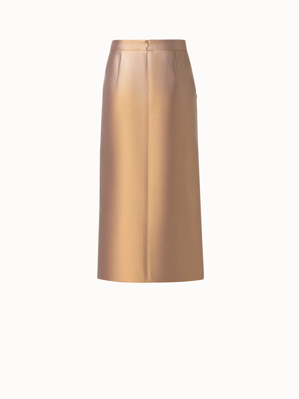 Cotton and Lurex Pencil Skirt with Slit