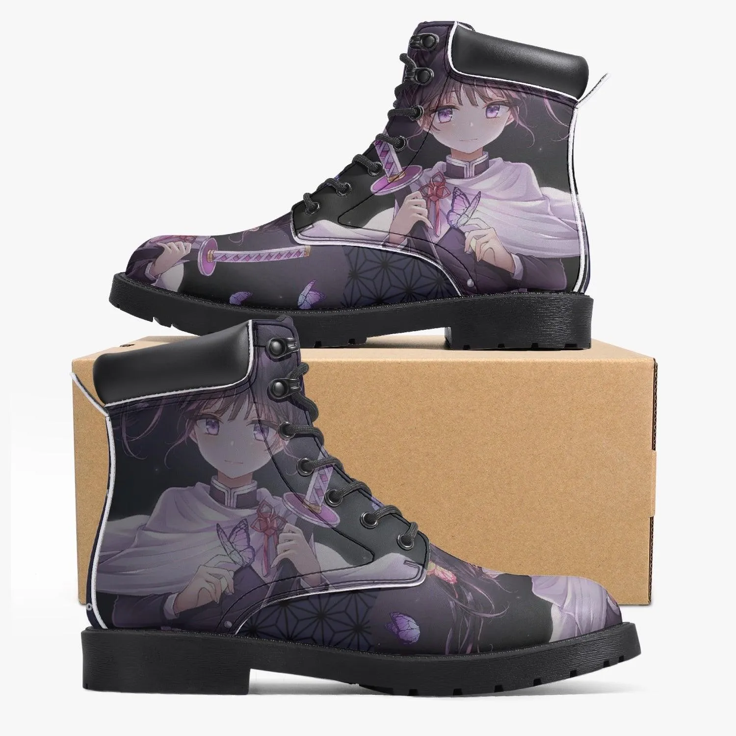 Demon Slayer Kanao Tsuyuri Casual Leather Boots Anime Shoes