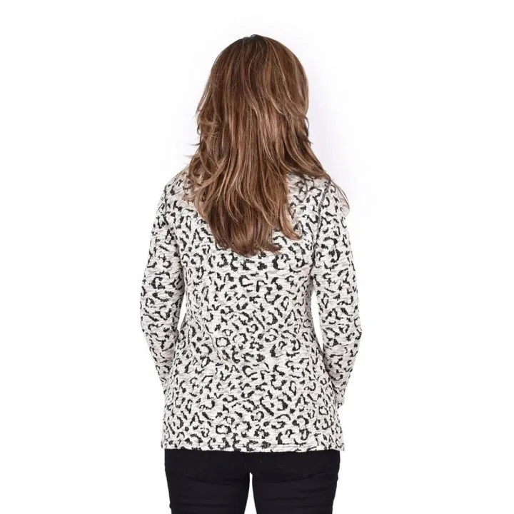 Ethyl Women's The Tiana-Violet Leopard Pullover sweater