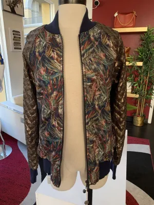 Giorgio Brato Italy Navy Red Bronze Sequin Jacket *est retail $865*