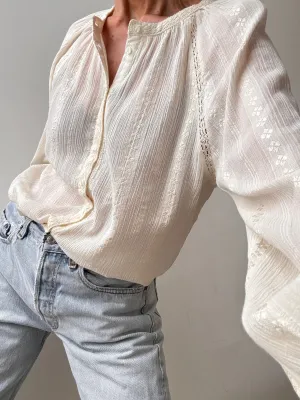 Ibiza Shirt With Crochet Cream