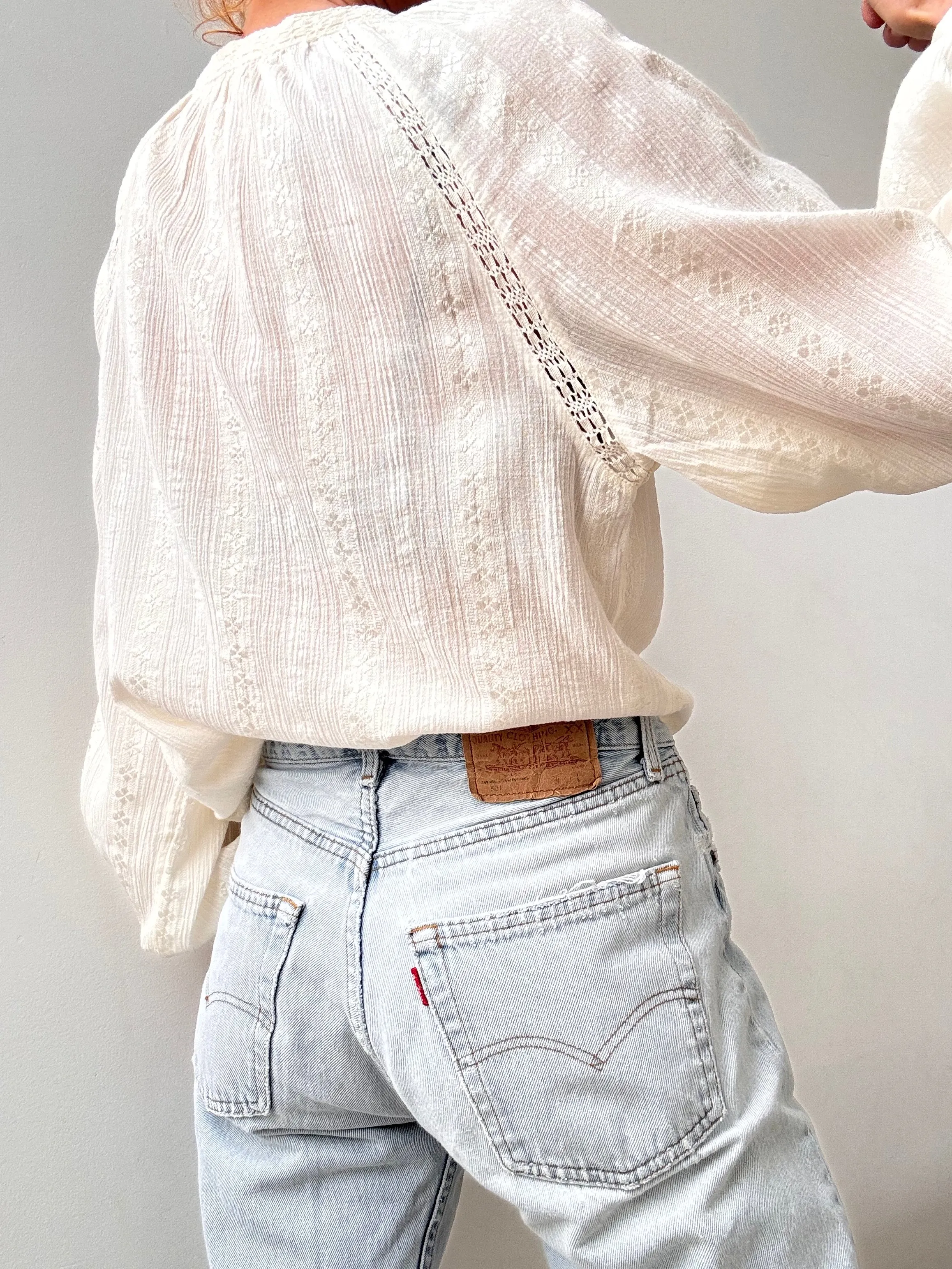 Ibiza Shirt With Crochet Cream