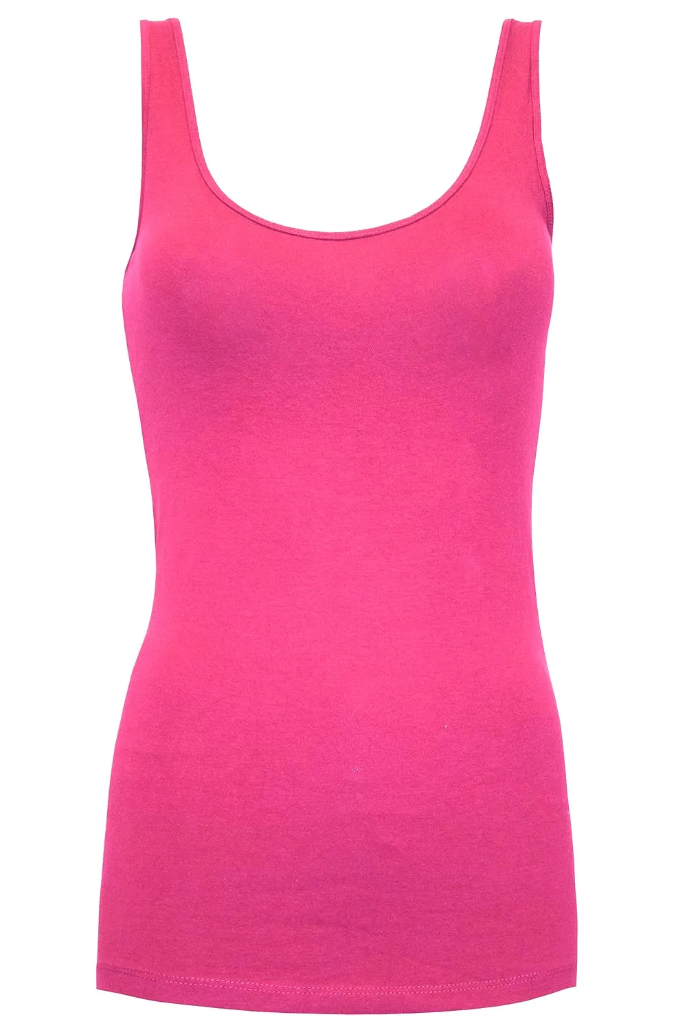 Ladies Vest Long Line Jersey Sleeveless Camisole Tank Top