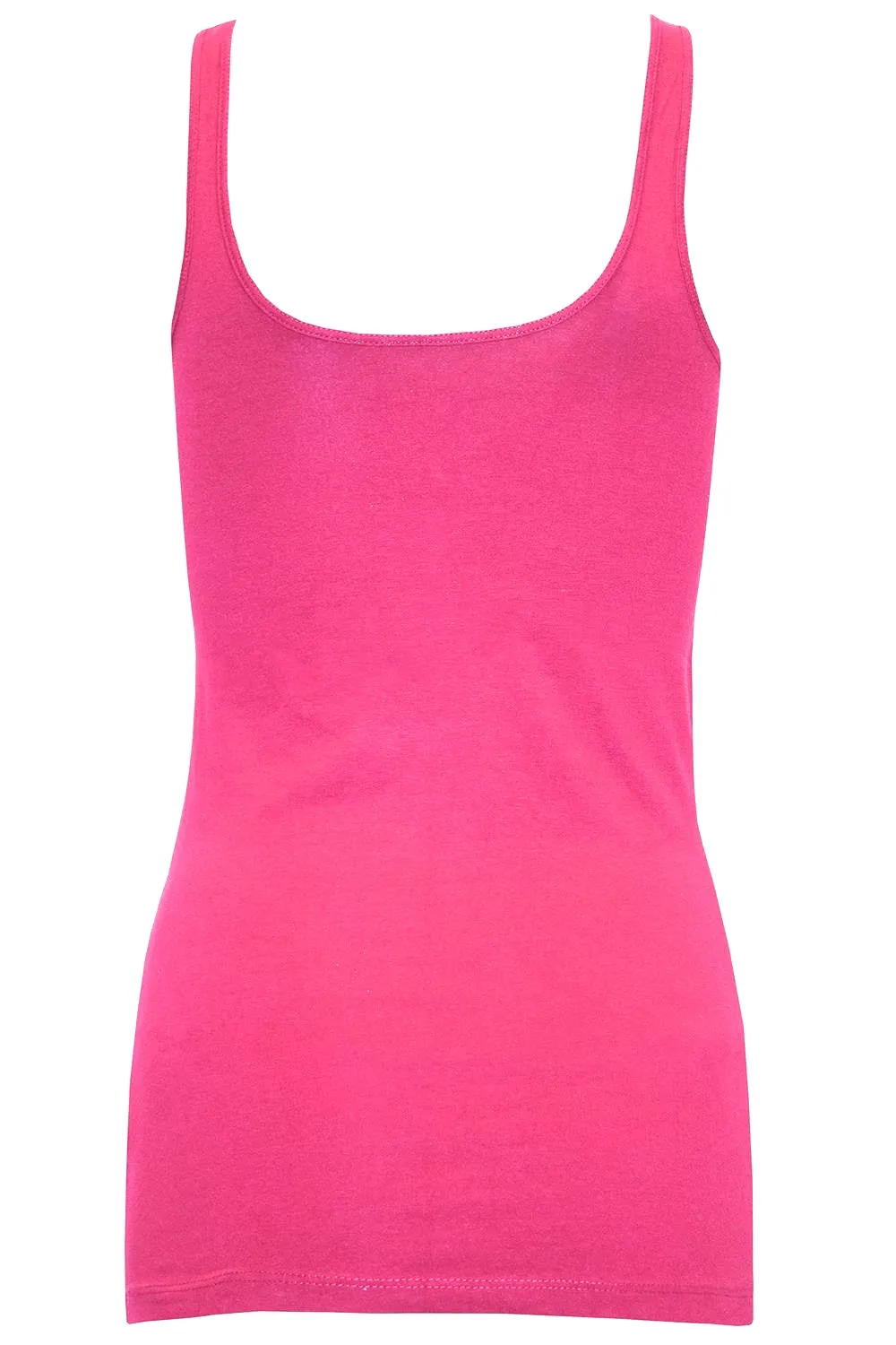 Ladies Vest Long Line Jersey Sleeveless Camisole Tank Top