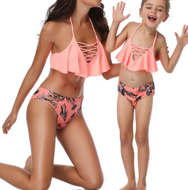 Matching Family Bathing Suits Mother & Girl Bikini Set
