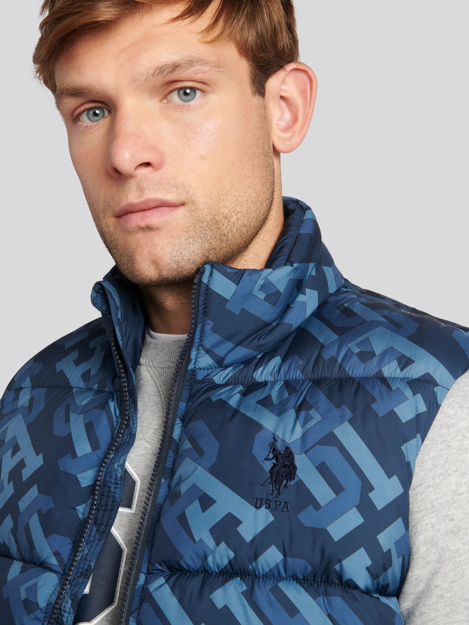 Mens Monogram Gilet in Navy Blue