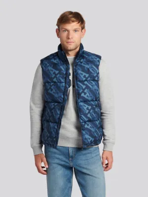 Mens Monogram Gilet in Navy Blue
