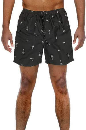 Mens Palm Tree Print Swim Shorts