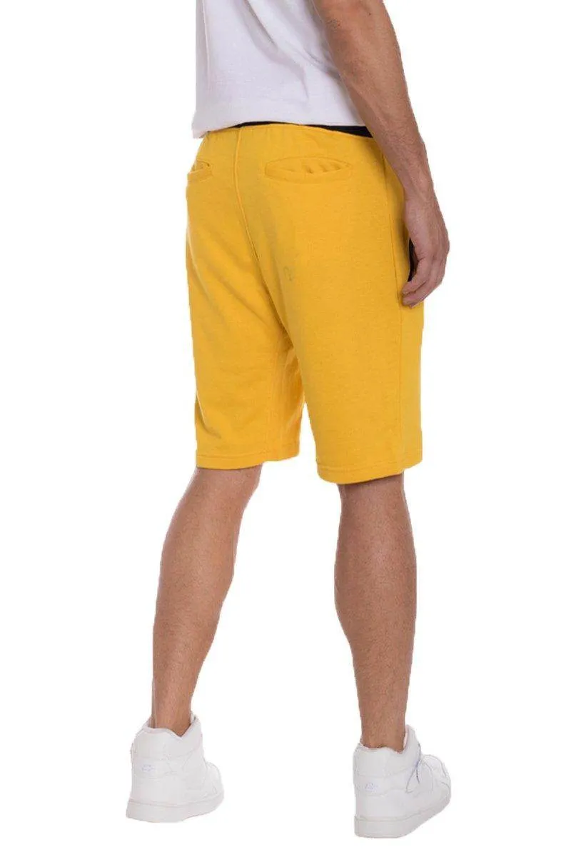Mens Yellow With Black Stripe French Terry Drawstring