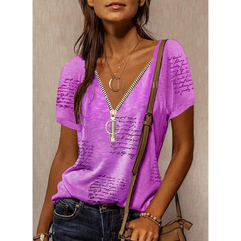 Print Casual Wholesale Blouses Fashion Womens T Shirts Wholesale