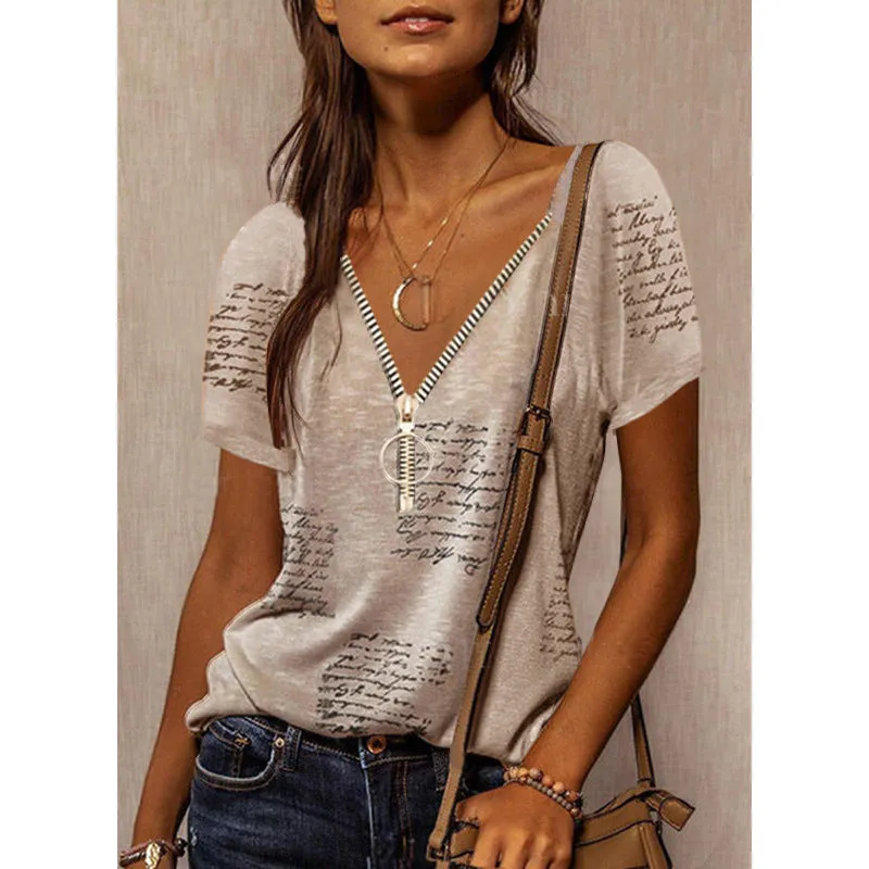 Print Casual Wholesale Blouses Fashion Womens T Shirts Wholesale