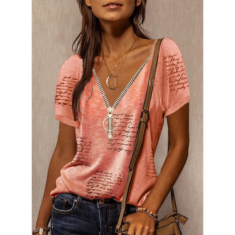 Print Casual Wholesale Blouses Fashion Womens T Shirts Wholesale