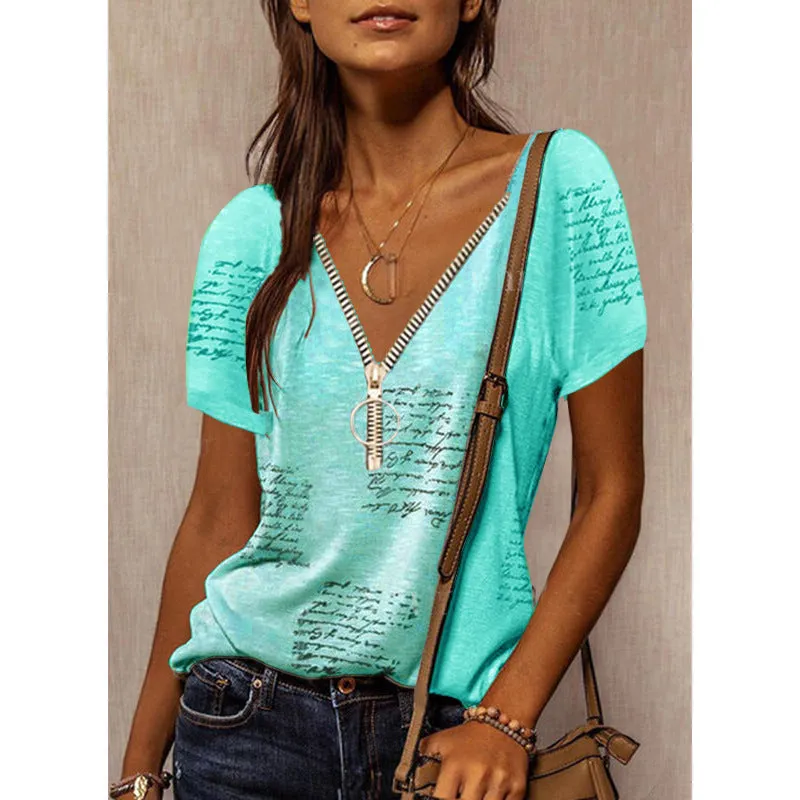 Print Casual Wholesale Blouses Fashion Womens T Shirts Wholesale
