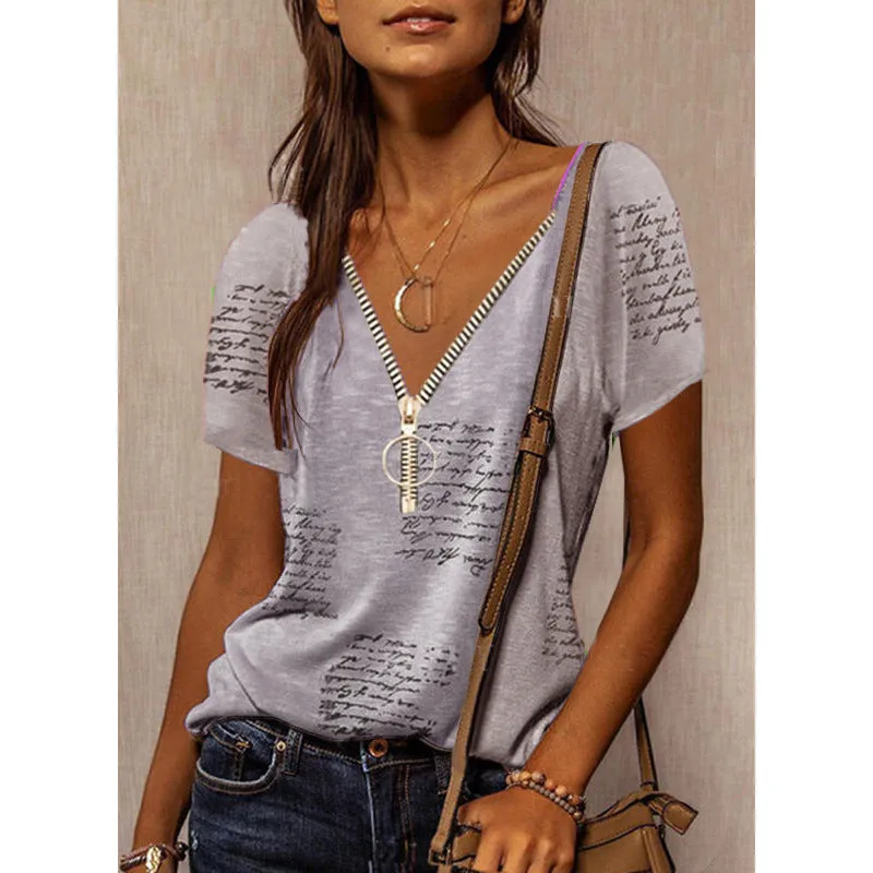 Print Casual Wholesale Blouses Fashion Womens T Shirts Wholesale