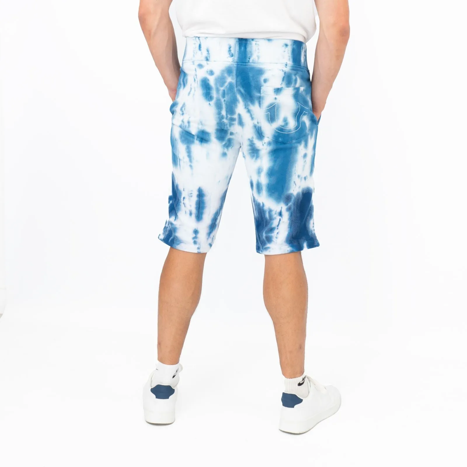 True Religion Mens Shorts Blue Tie Dye