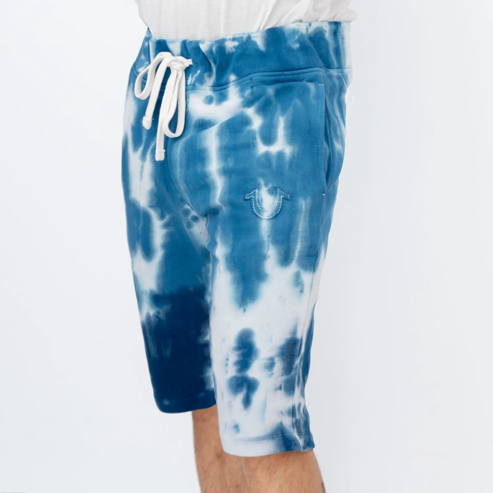 True Religion Mens Shorts Blue Tie Dye
