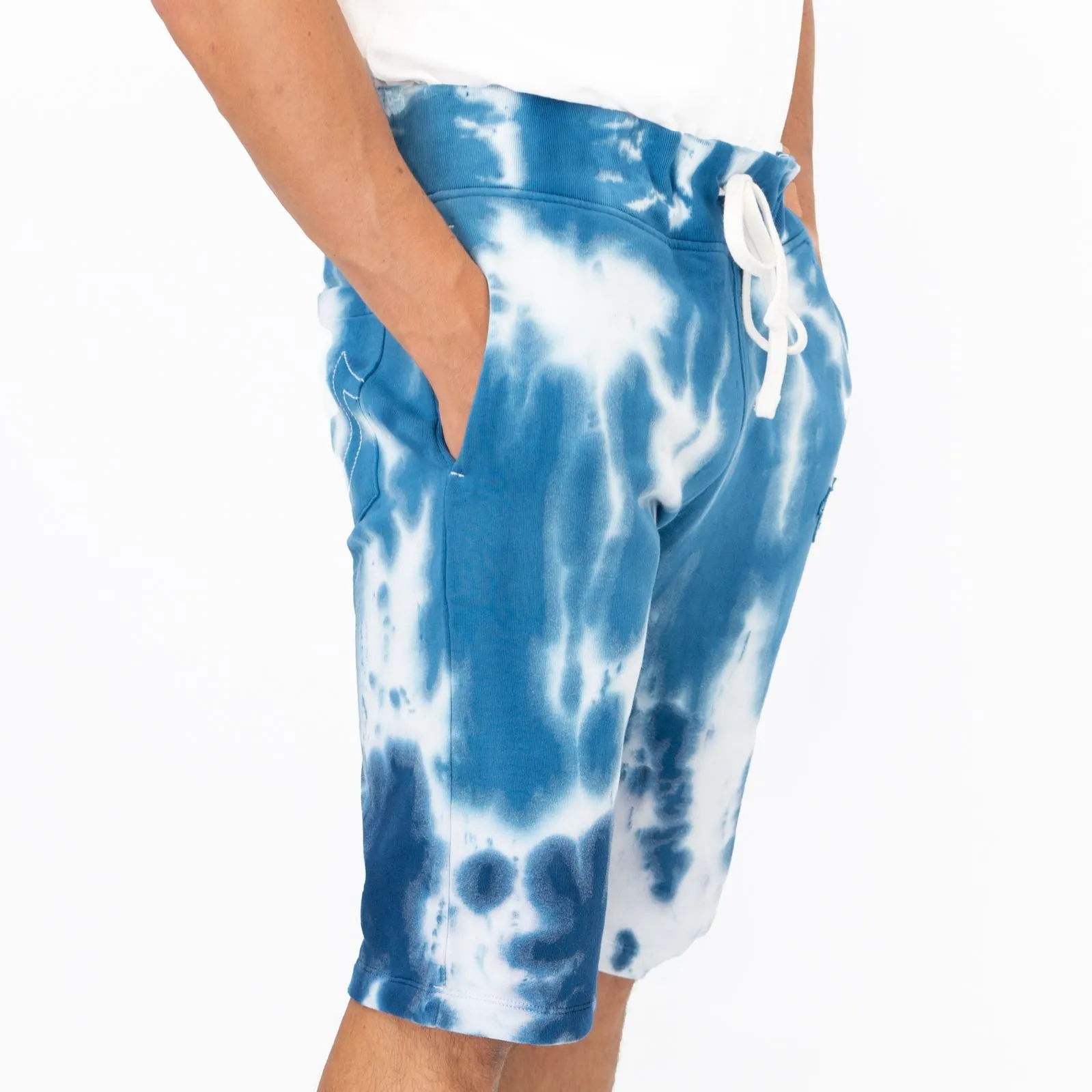 True Religion Mens Shorts Blue Tie Dye