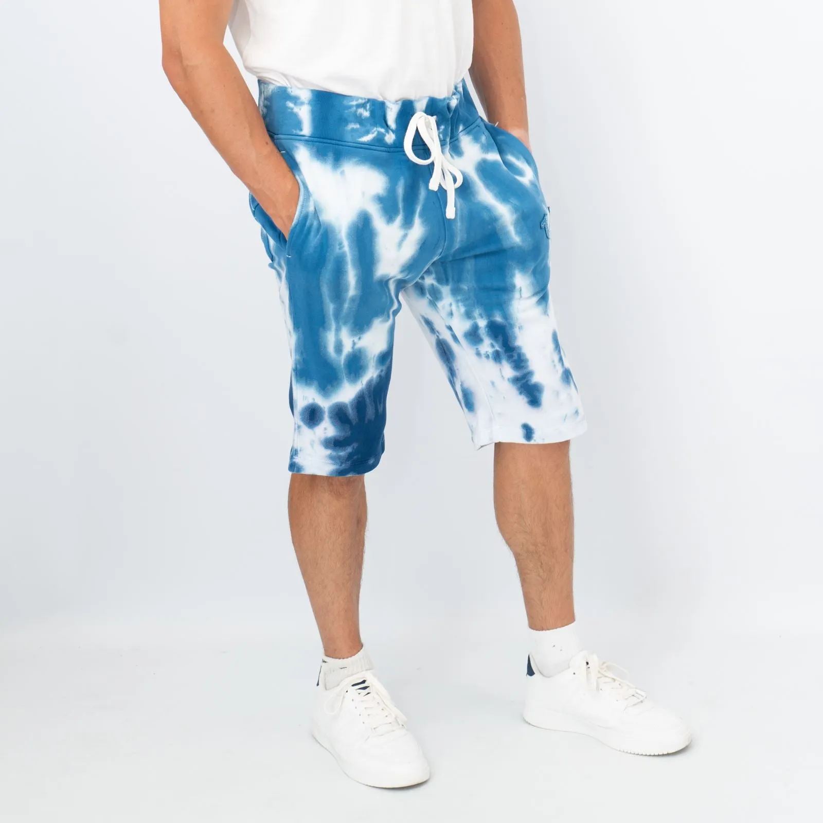 True Religion Mens Shorts Blue Tie Dye