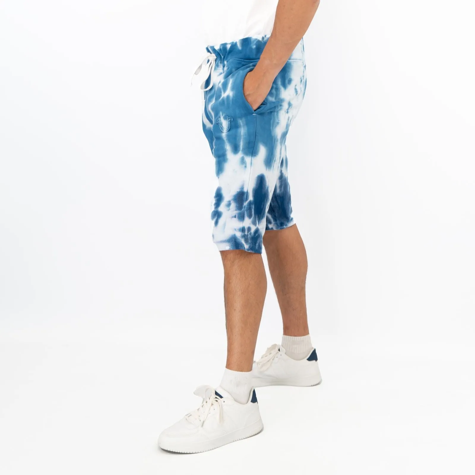True Religion Mens Shorts Blue Tie Dye