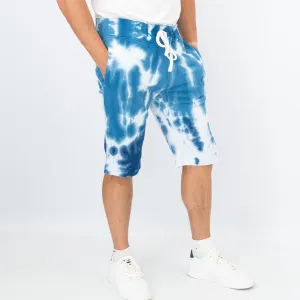 True Religion Mens Shorts Blue Tie Dye
