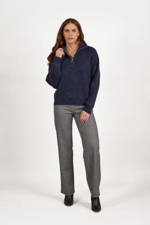 VASSALLI RELAXED FIT HALF ZIP SWEATER WITH ZIP