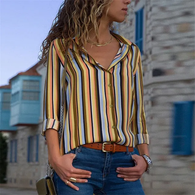 Women Blouses 2020 Fashion Long Sleeve Turn Down Collar Office Shirt Leisure Blouse Shirt Casual Tops Plus Size Blusas Femininas