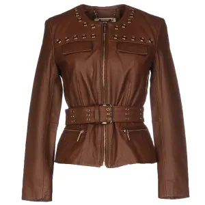 WOMEN GENUINE LEATHER BIKER JACKET