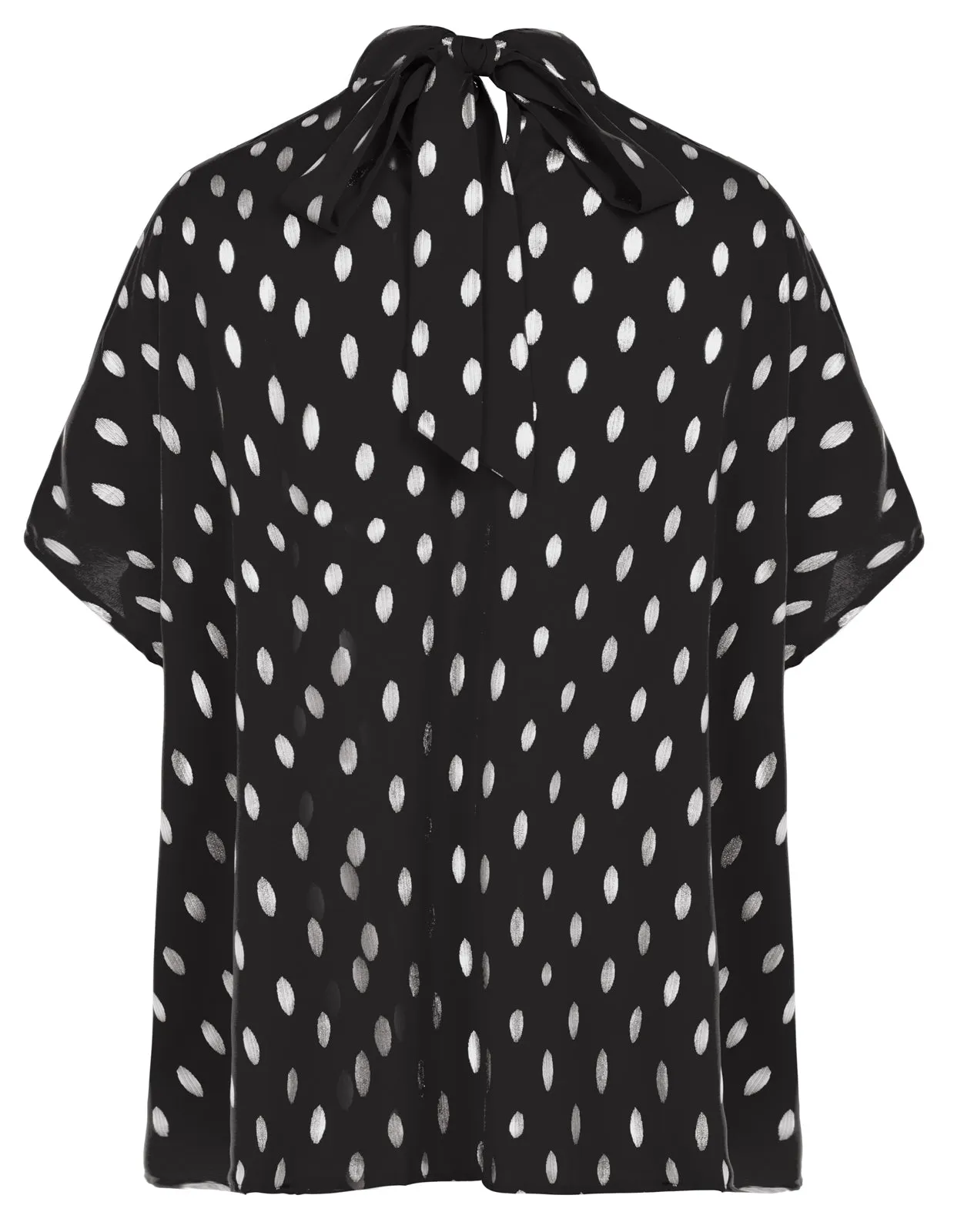 Women’s Batwing Sleeve Blouse Tops Mock Neck Polka Dot Blouses Casual Tie Back Drape Shirts