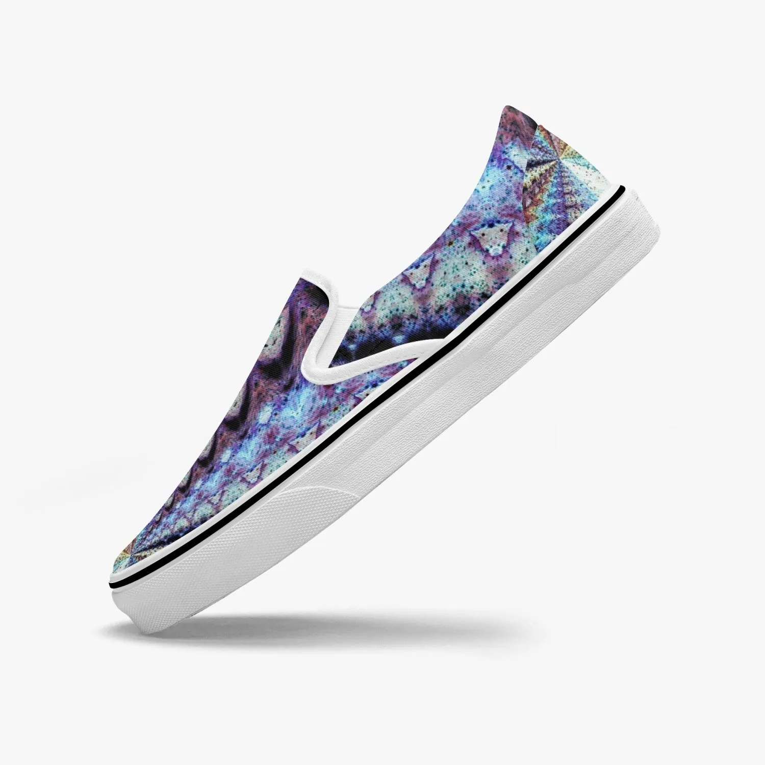 Ziggurat Split-Style Psychedelic Slip-On Shoes