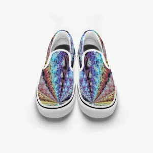 Ziggurat Split-Style Psychedelic Slip-On Shoes