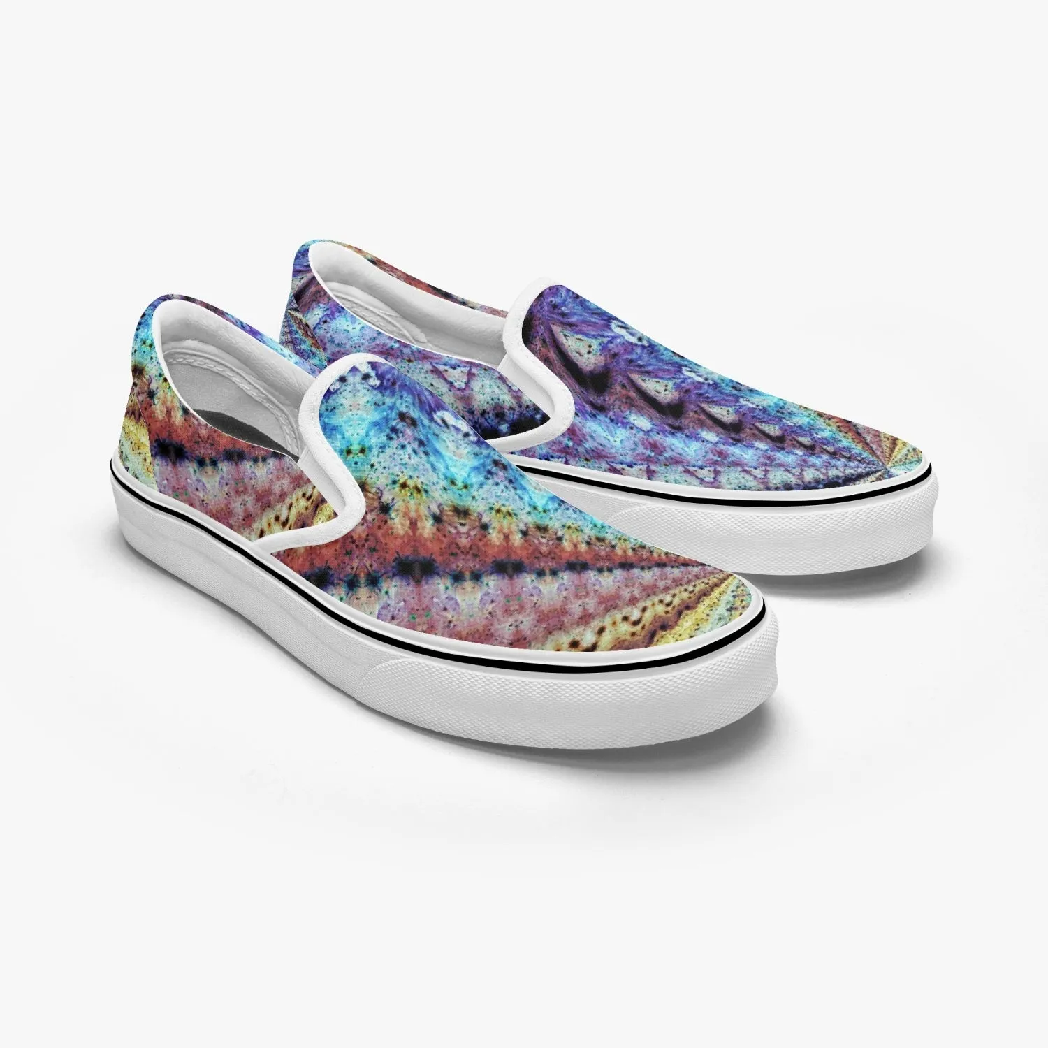 Ziggurat Split-Style Psychedelic Slip-On Shoes