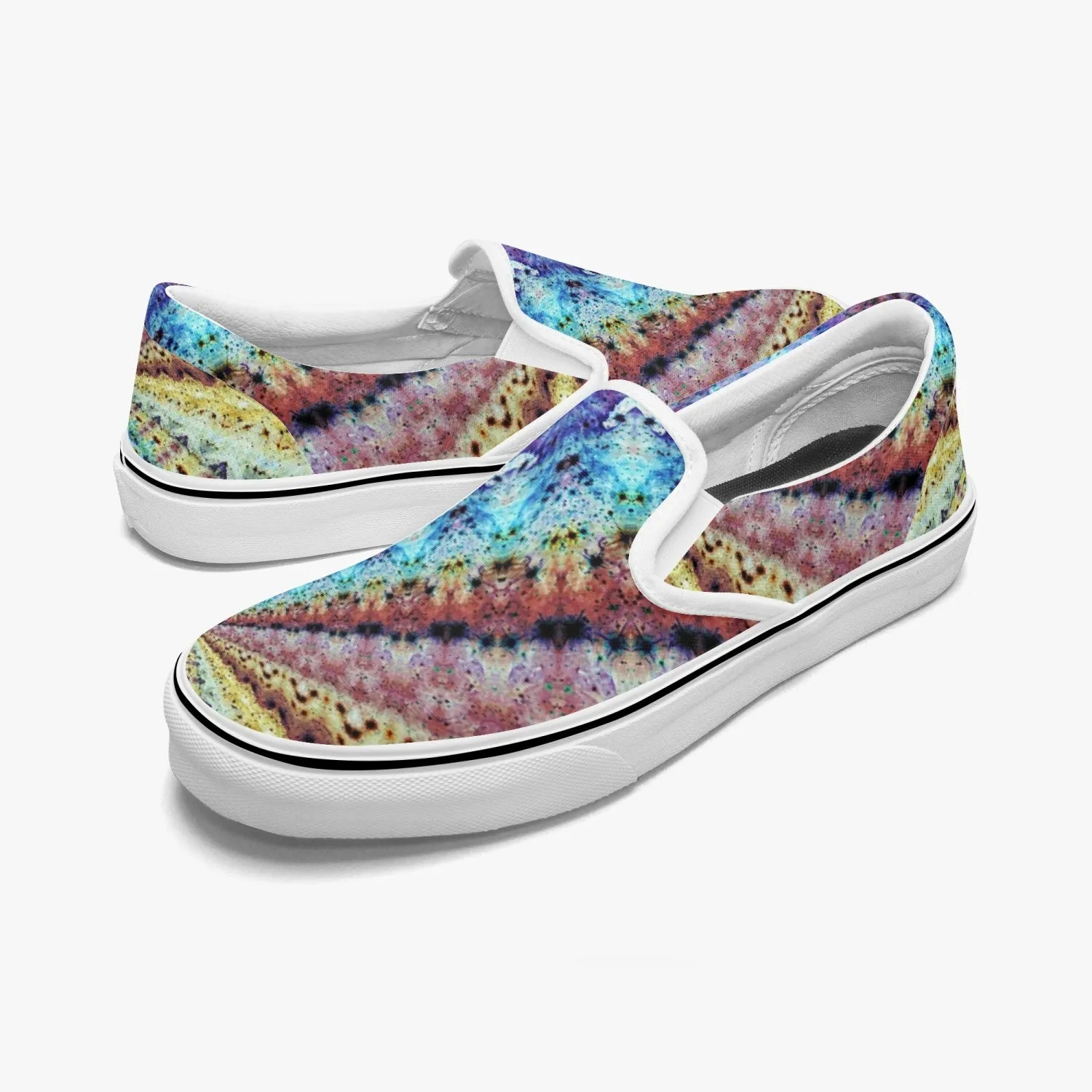 Ziggurat Split-Style Psychedelic Slip-On Shoes