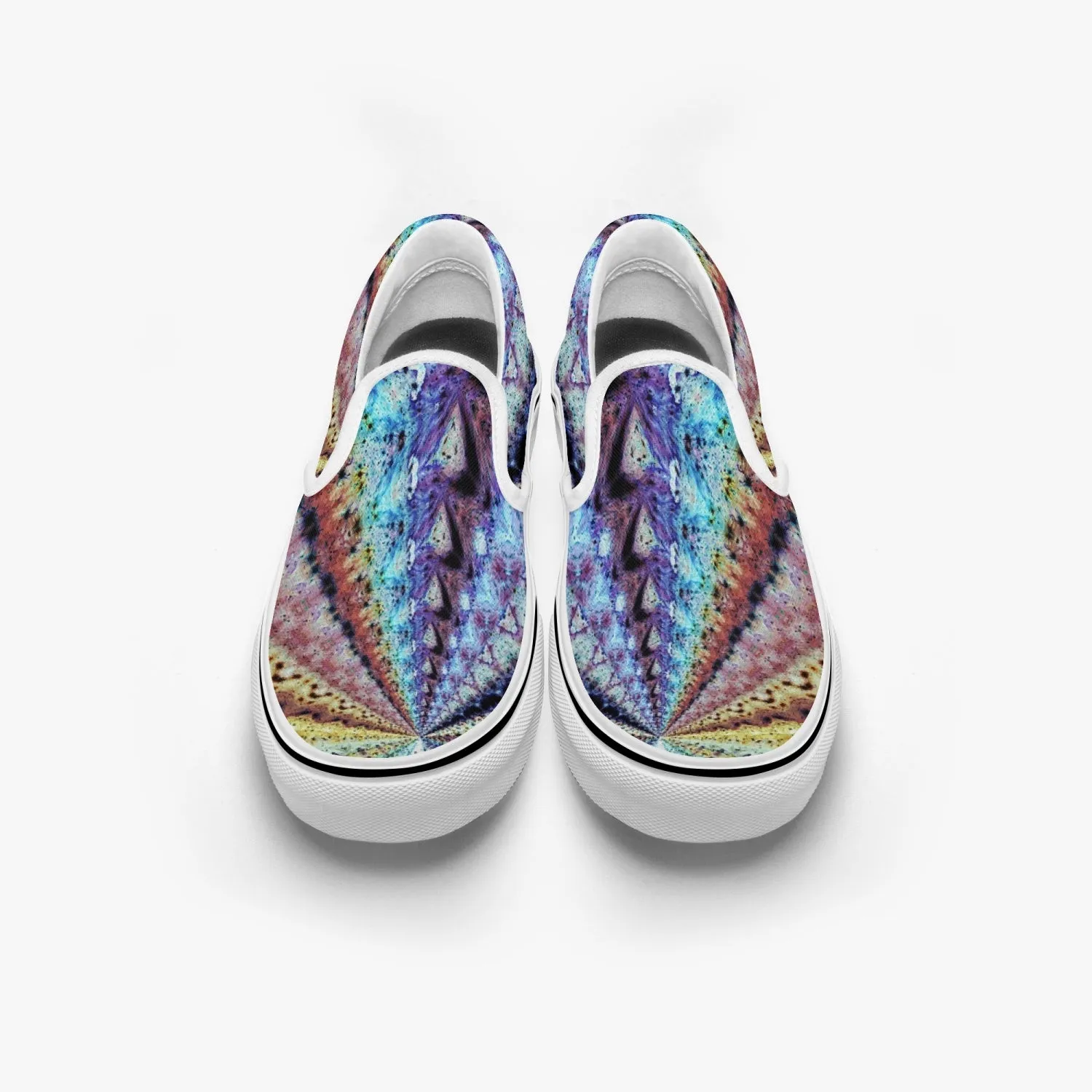 Ziggurat Split-Style Psychedelic Slip-On Shoes